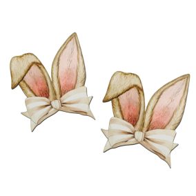 Nyomtatott dekorkarton - Nyuszifül natúr kicsi 2db/csomag