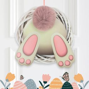 Nyomtatott dekorkarton - Nyuszi popi mályva 20cm