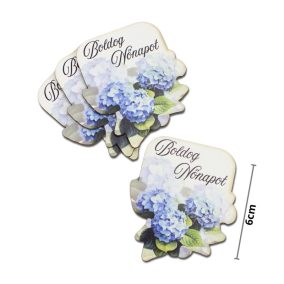   Nyomtatott dekorkarton - Boldog nőnapot virágos tábla - kék 4db/csomag