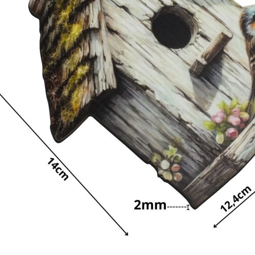 Nyomtatott dekorkarton - Madáretető fehér 12,5x14cm