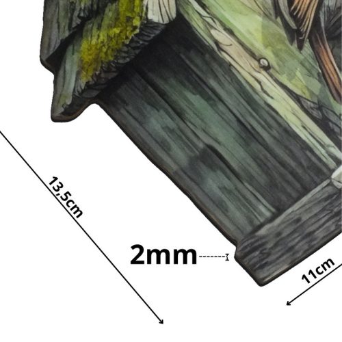 Nyomtatott dekorkarton - Madáretető zöld 11,2x13,7cm