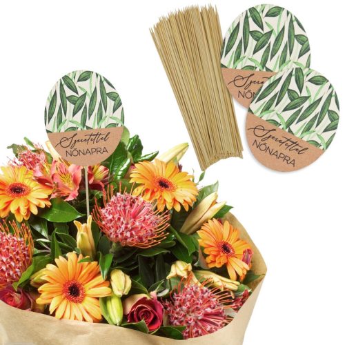 Nyomtatott dekorkarton - Szeretettel Nőnapra 2db ovál tábla