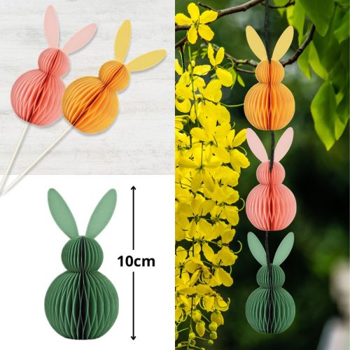 Nyomtatott dekorkarton - Kicsi papírhatású nyuszi táblák 10cm