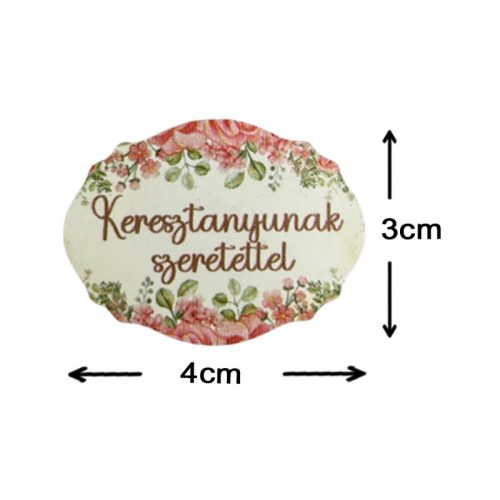 Nyomtatott dekorkarton - Keresztanyunak szerettel 5db/csomag
