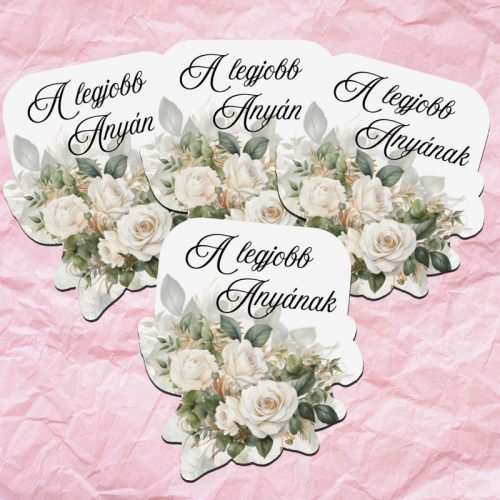 Nyomtatott dekorkarton - A legjobb anyának virágos tábla 4db/cs