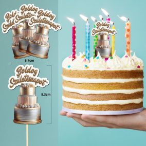 Nyomtatott dekorkarton - Szülinapi torta 3db/csomag