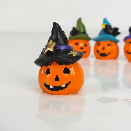 Halloween kalapos tökök 4db/csomag