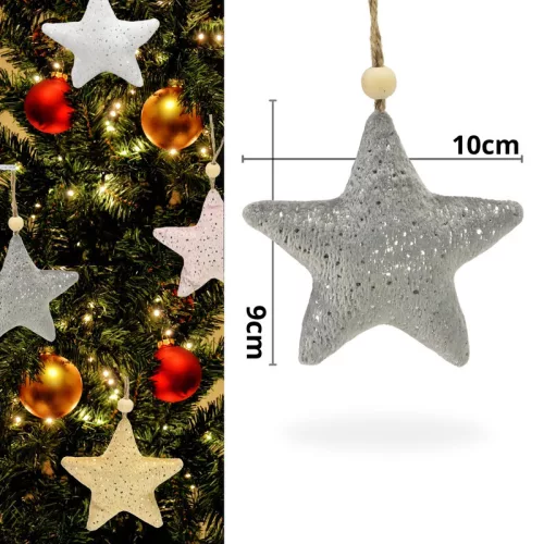 Textil akasztható csillag 4 féle