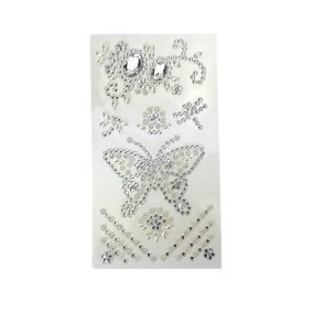 Öntapadós flitter lepkés ezüst - KIFUTÓ