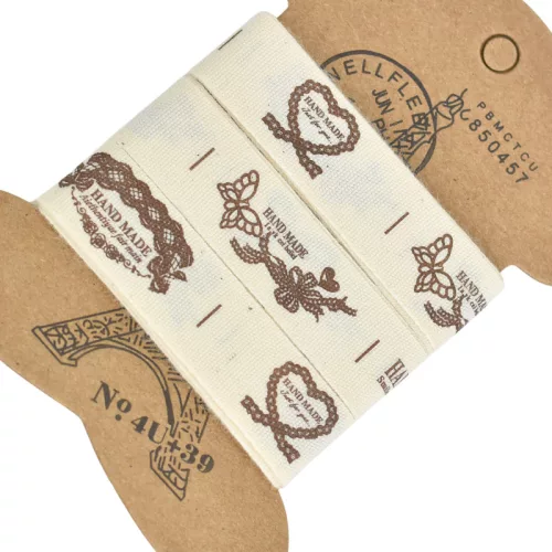 Textil szalag mintás 1,5cm  3x90cm -KIFUTÓ