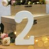 Fa asztalszámok fehér 2-es 1db/csomag
