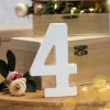 Fa asztalszámok fehér 4-es 1db/csomag