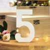 Fa asztalszámok fehér  5-ös 1db/csomag