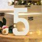 Fa asztalszámok fehér  5-ös 1db/csomag