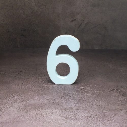 Fa asztalszámok fehér  6-os 1db/csomag