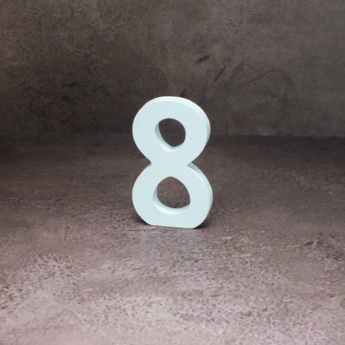 Fa asztalszámok fehér 8-as 1db/csomag
