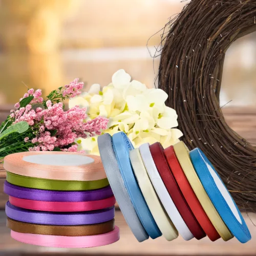 Szatén szalag 6mm x 22méter 15db - OKOSÁR!