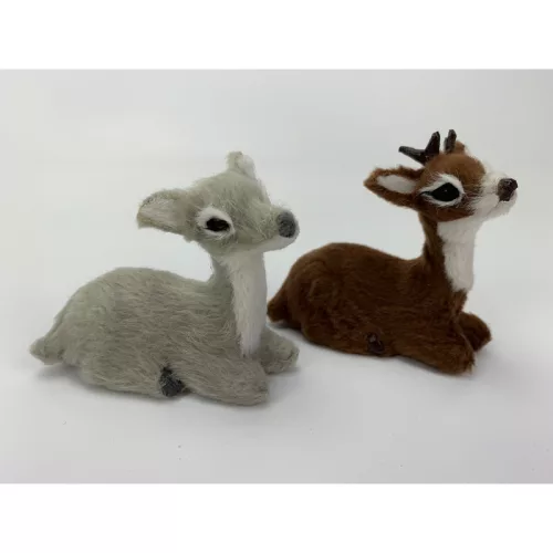 Őzike ülő barna prémium 6cm