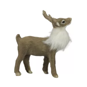 Csillámos szarvú szarvas hamvas  prémium 10cm