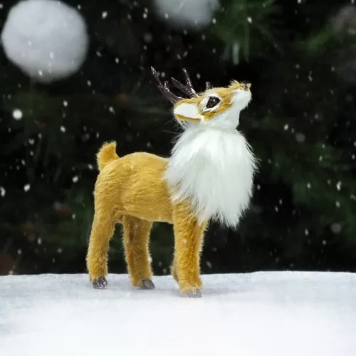 Bőgő szarvas aranybarna prémium 10cm