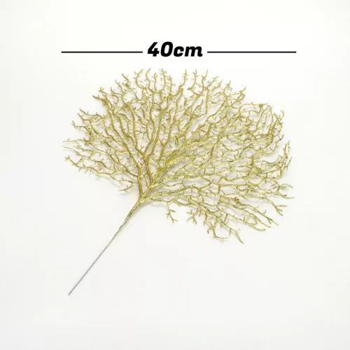 Korall levél csillámos arany 10db/csomag