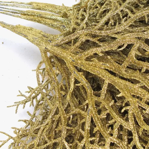 Korall levél csillámos arany 10db/csomag