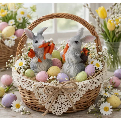 Mohó nyuszi pár répákkal 2db/szett