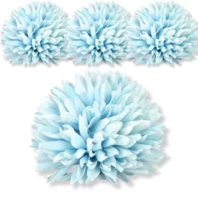 Krizantém fej - pasztell kék 4db/cs