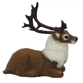 Fekvő szarvas barna prémium 10,5cm
