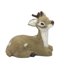 Őzike ülő hamvas prémium 6cm 24/#