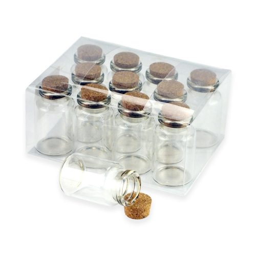 Üvegcse parafadugóval 3*5cm 12db/dob