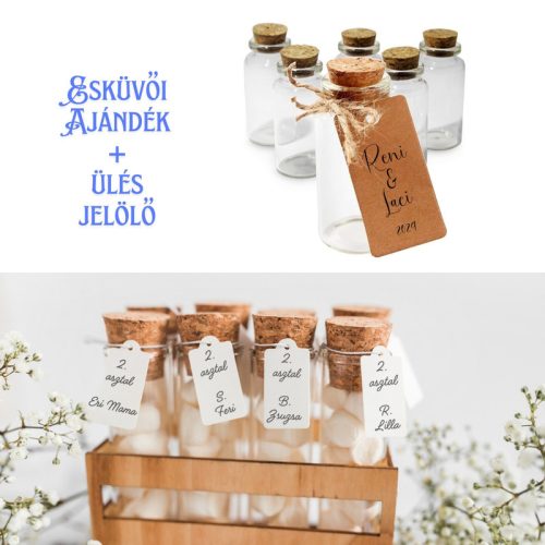 Üvegcse parafadugóval 3,7*7cm 8db/dob