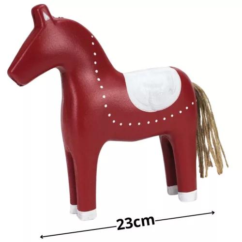 Piros-fehér fa ló 23cm