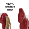 Piros-fehér fa ló 23cm