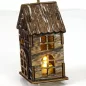 Házikó fából ledvilágítással vintagebarna