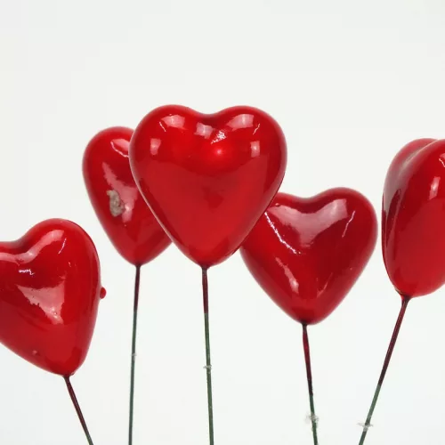 Szív pick piros  3,5x4cm 5db/cs.