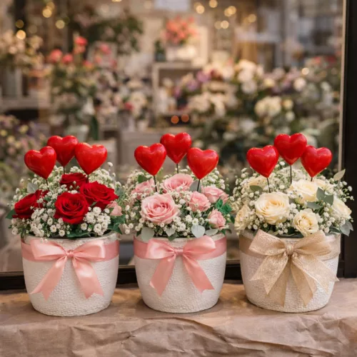 Szív pick piros  3,5x4cm 5db/cs.