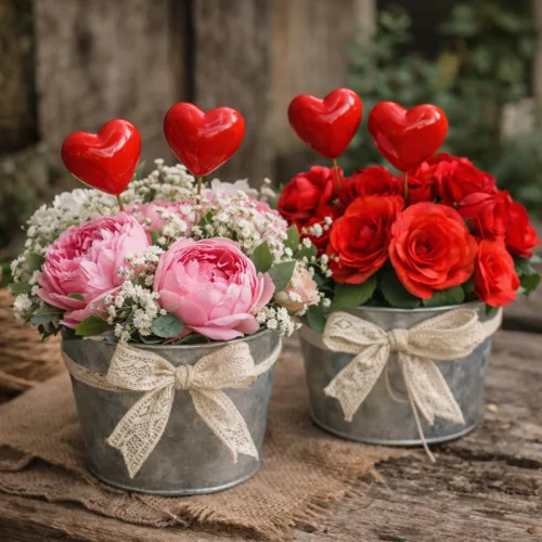 Szív pick piros  3,5x4cm 5db/cs.