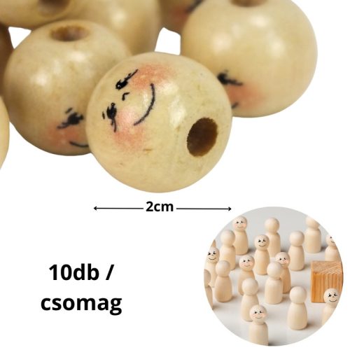 Fagolyó festett arccal - lány 20mm 10db/cs