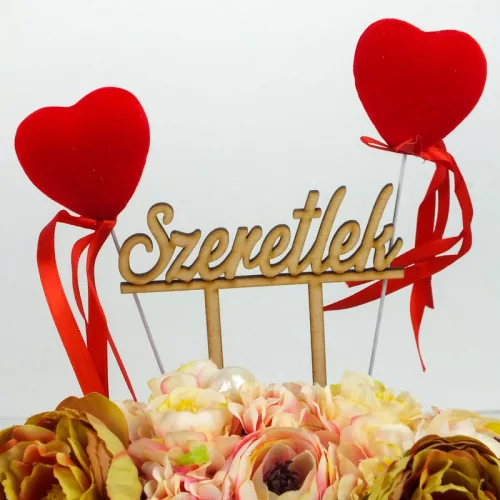 Beszúrós bársony szív 4,5cm 12db/csomag