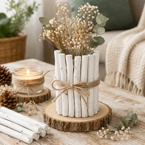 Fehér fa rudak 21cm 300gr/cs