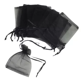 Organza tasak fekete 12db/cs