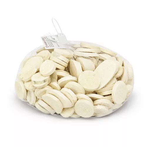 Natúr ovális fa szeletek vegyes 2-6cm 0,5kg/csomag