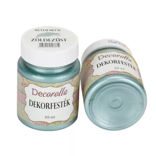 Decorolla selyem-metál dekorfesték 60ml  zöldezüst