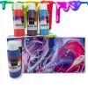 Pouring festék szett 4x60ml, 2db vászon táblával 10x15cm 36/#