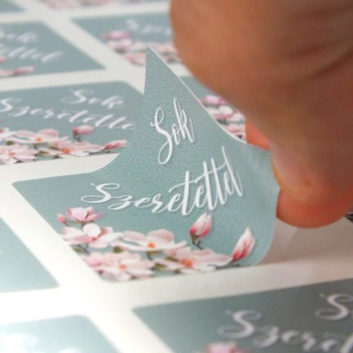 Matrica - sok szeretettel négyzet 15db/lap