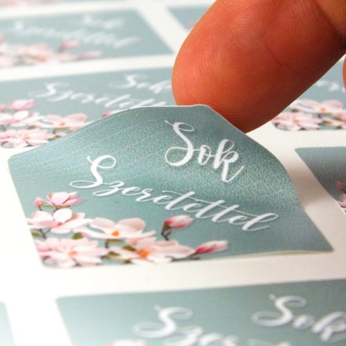 Matrica - sok szeretettel négyzet 15db/lap