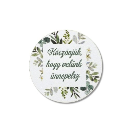 Matrica - köszönjük, hogy velünk... - zöld leveles 15db/lap