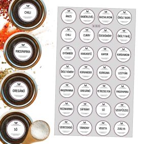 Matrica - Fűszerek alap 3cm 28db/lap