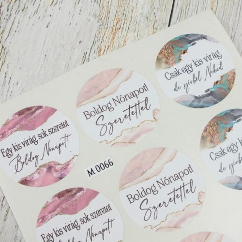 Matrica - Nőnapi márványos matricák 15db/lap 